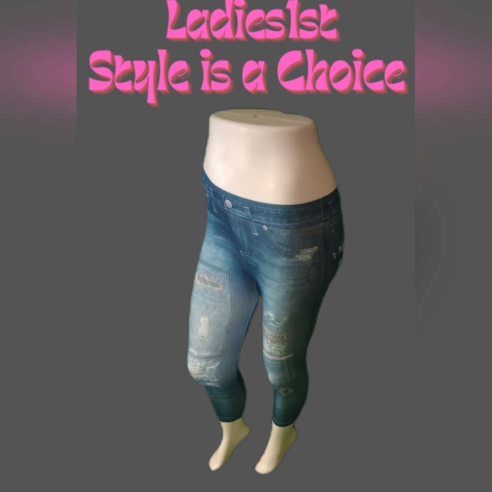 Genie slim jeggings, size s blue